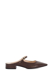 Dune London Brown Hints Backless Point Flat Shoes - Image 1 of 4