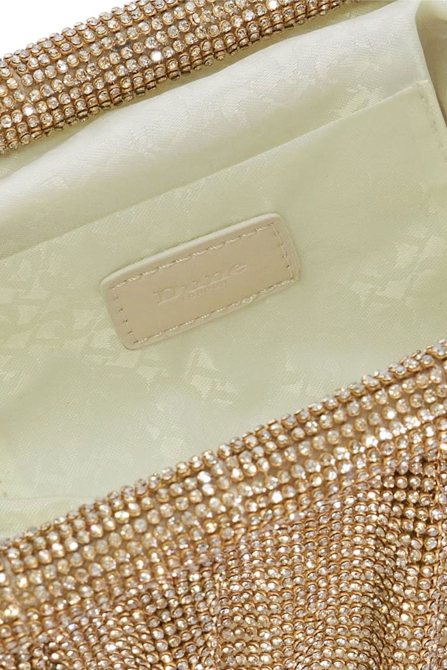 Dune gold clutch bag top