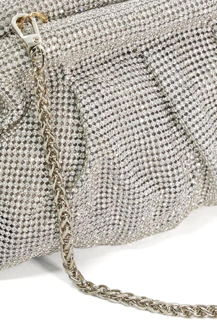 Dune London Silver Elegent Crystal Clutch Bag - Image 5 of 5