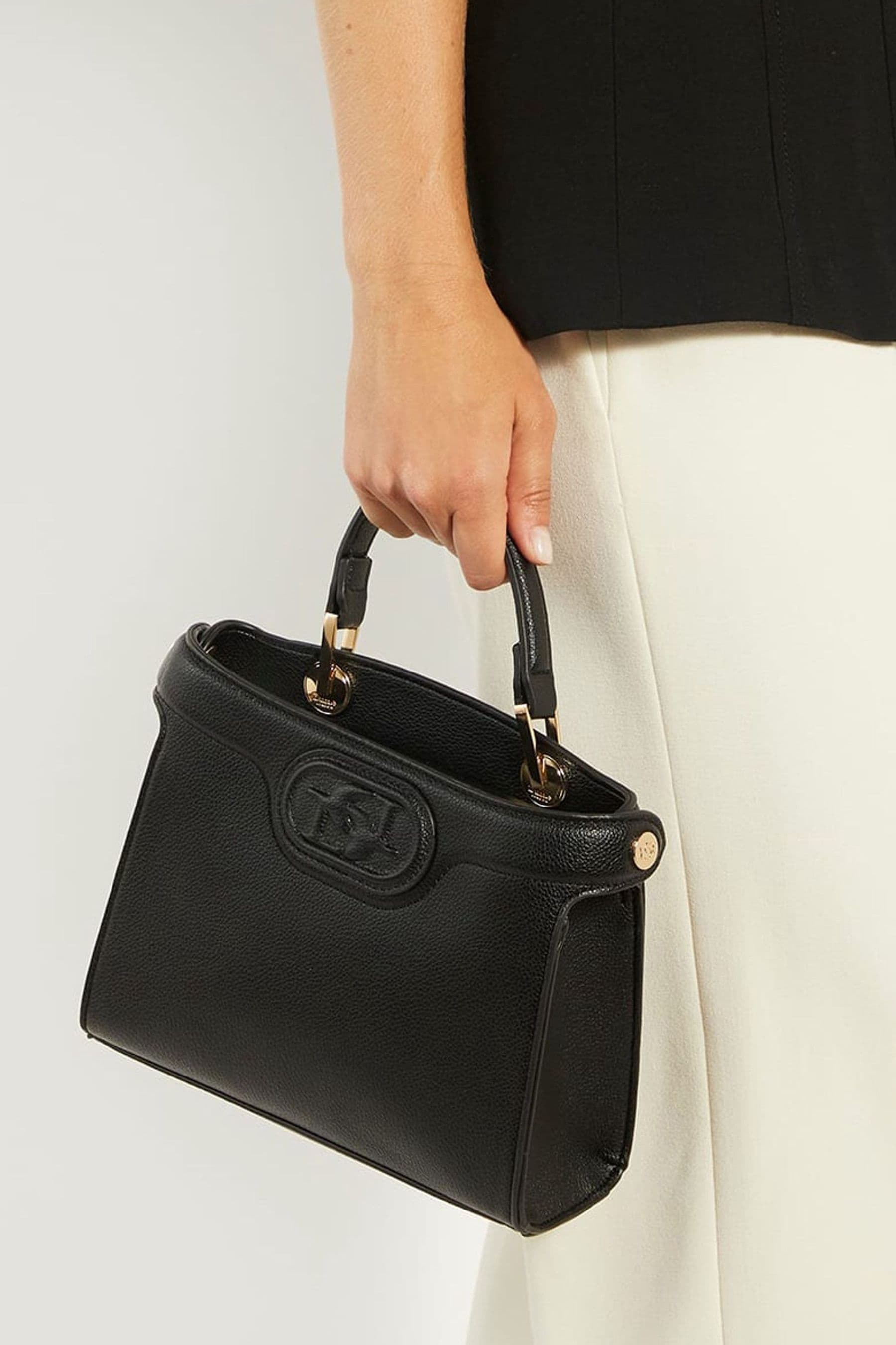 Dune London Black Daily Medium Winged Grab Bag