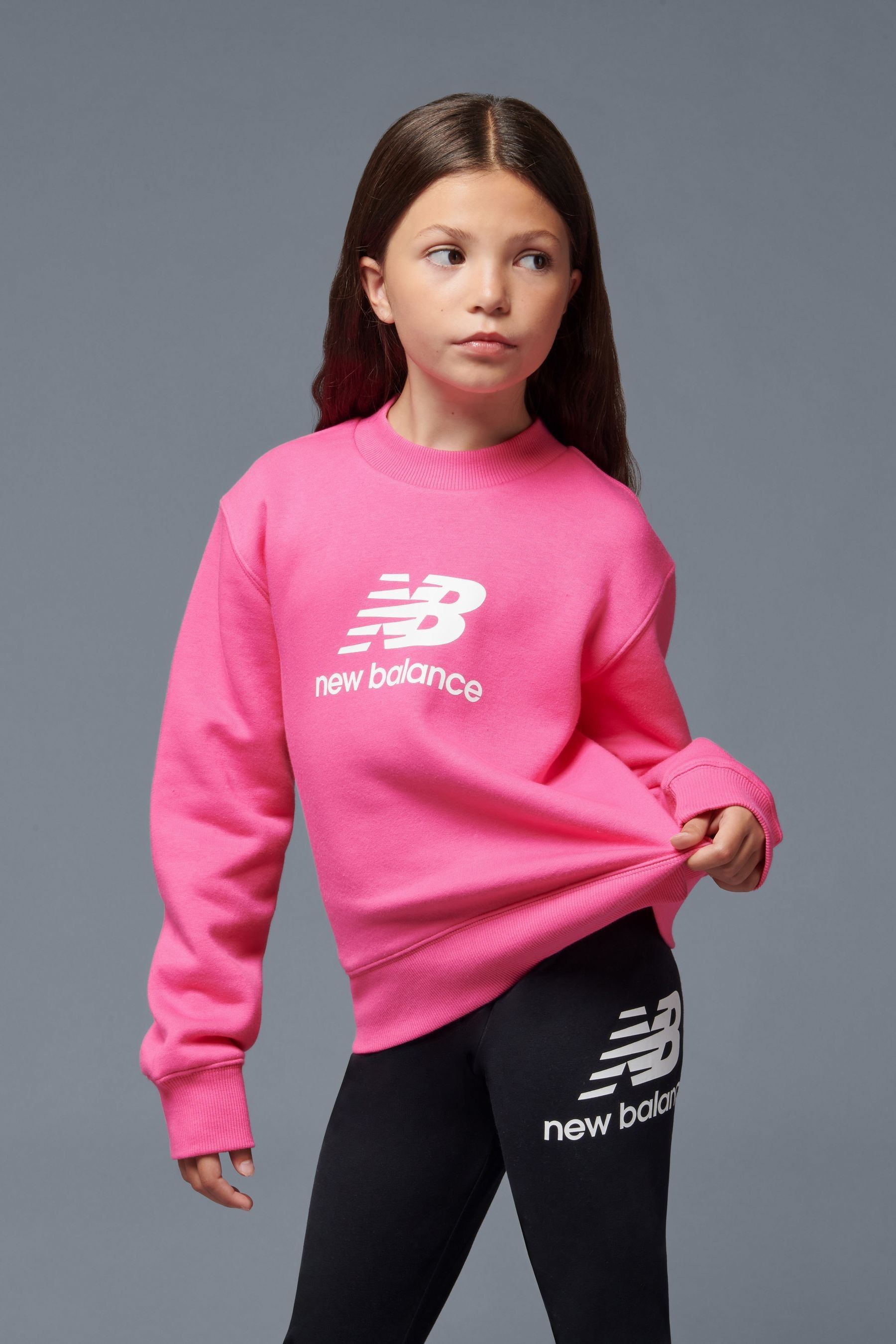 Buy New Balance Pink Girls Stacked Logo Sweatshirt from the Next UK online shop