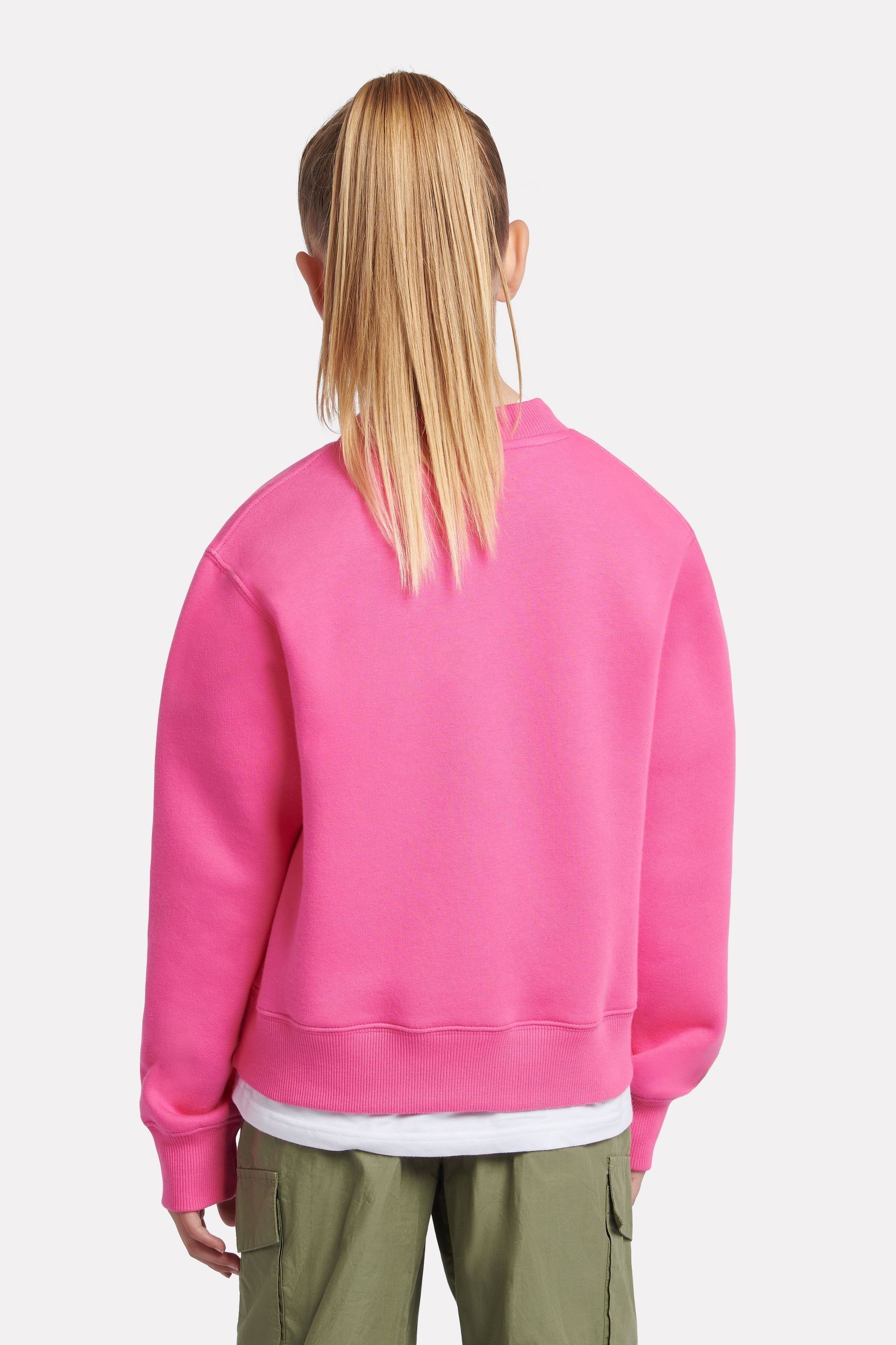 New Balance Pink Girls Stacked Logo Sweatshirt
