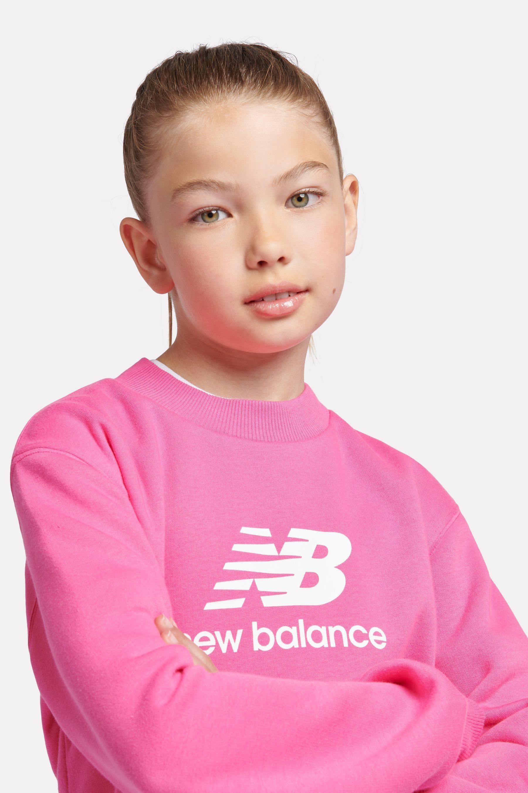 Buy New Balance Pink Girls Stacked Logo Sweatshirt from Next Ireland