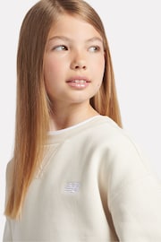 New Balance White Small Girls Logo Sweatshirt - Image 4 of 8