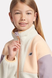 New Balance White Girls Borg Fleece Jacket - Image 4 of 9