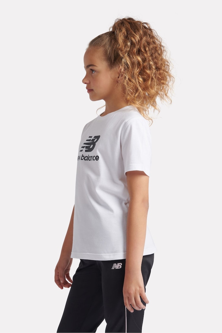 New Balance Girls Stacked Logo T-Shirt - Image 2 of 10