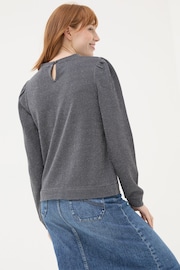 FatFace Grey Charcoal Sparkle Crew Sweater - Image 2 of 6