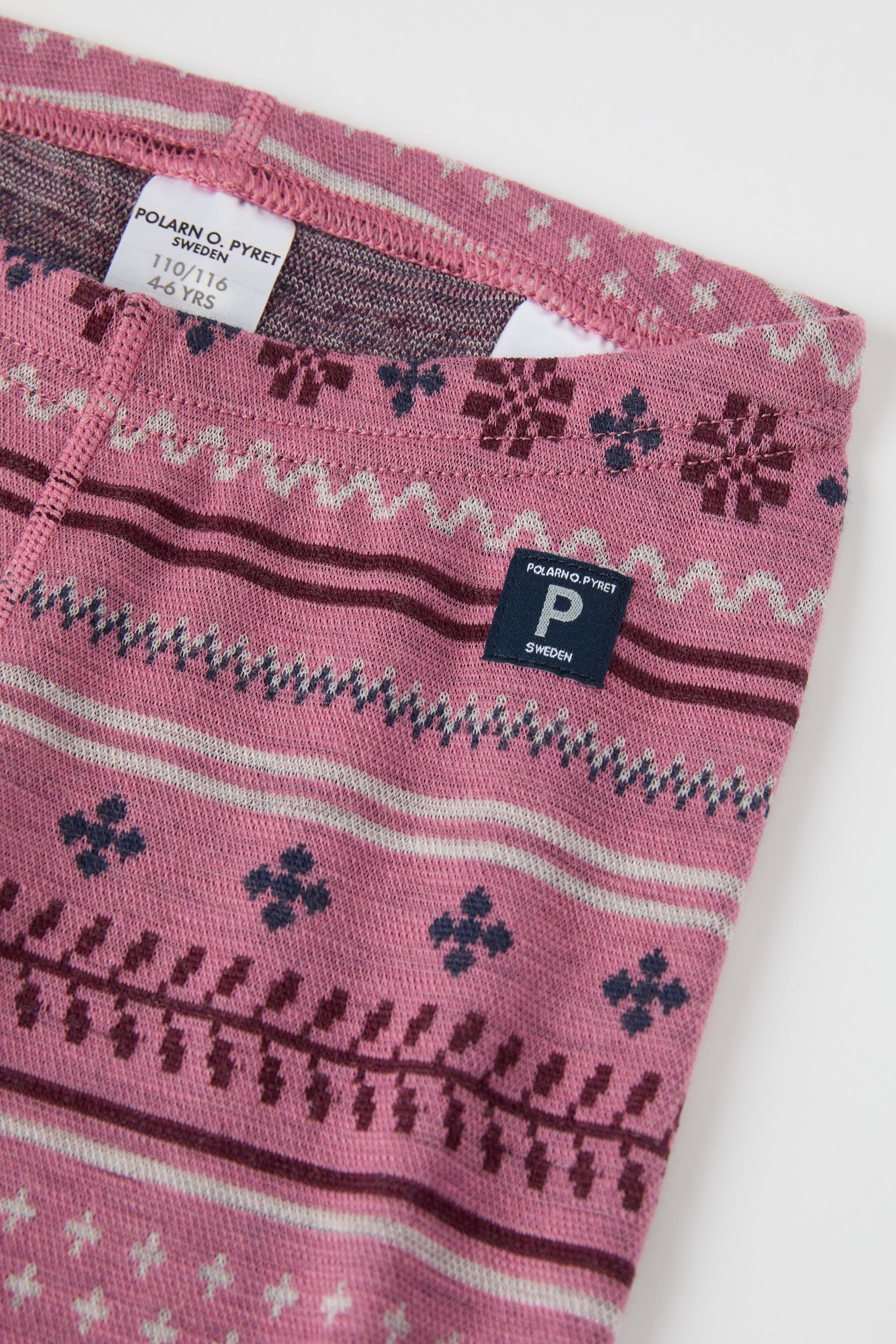 Buy Polarn O. Pyret Pink Merino Wool Nordic Thermal Long Johns Leggings from Next Luxembourg