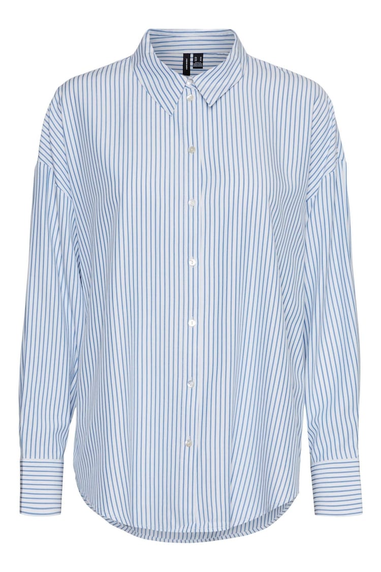 VERO MODA Blue Oversized Button Down Shirt - Image 6 of 6