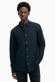 AllSaints Blue Lovell Long Sleeve Shirt - Image 1 of 7