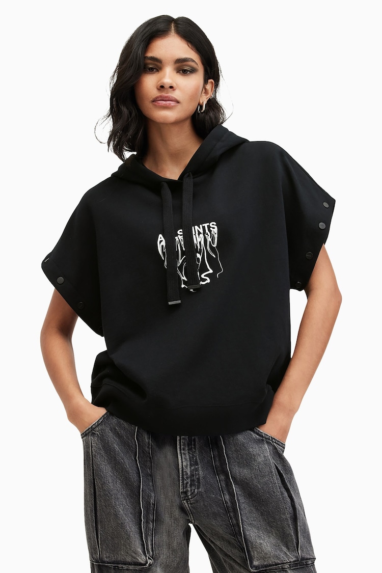 AllSaints Black Inksnts Amphia Hoodie - Image 1 of 9