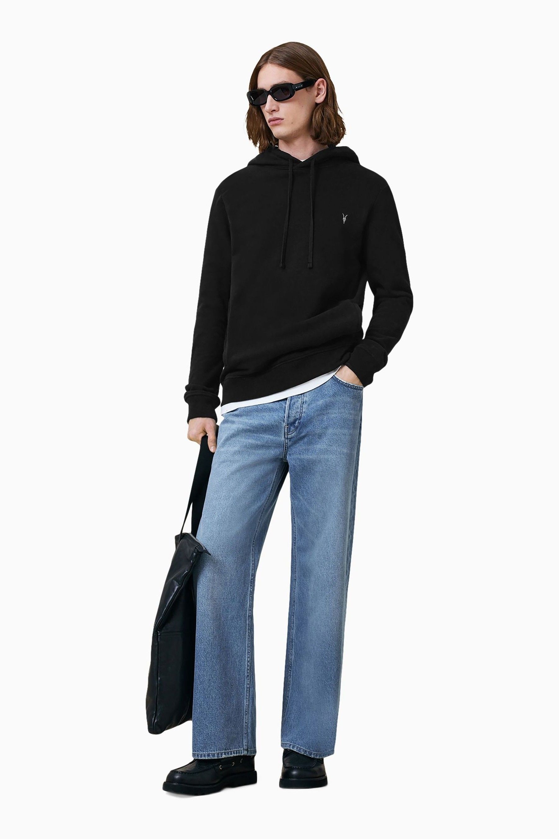All saints raven hoodie black on sale