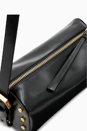 AllSaints Black Miro Barrel Cross-Body Bag - Image 6 of 7