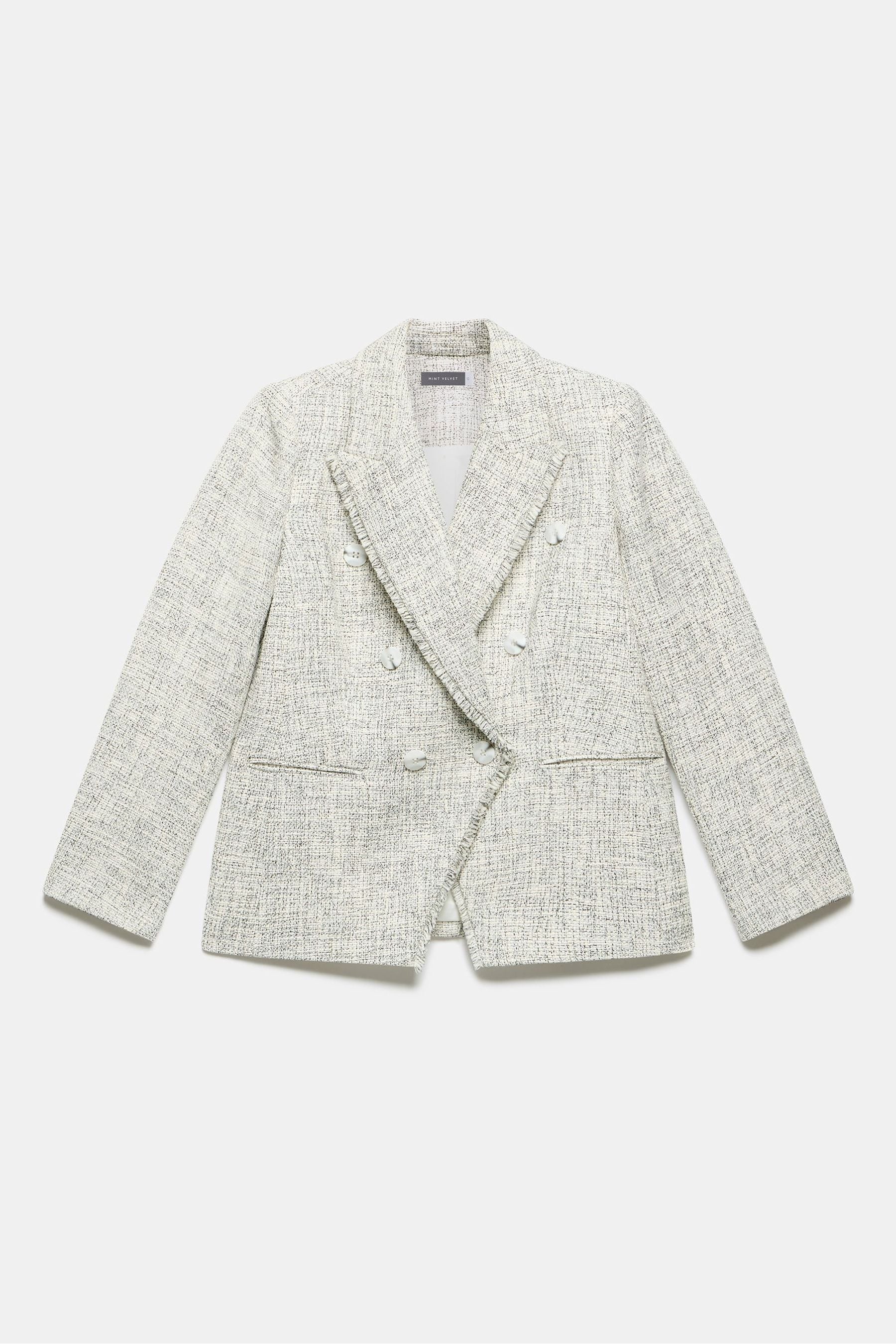 Buy Mint Velvet Cream Boucle Double Breasted Blazer from Next Luxembourg