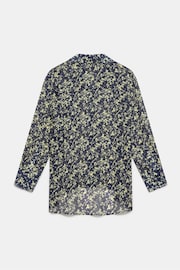 Mint Velvet Blue Navy Floral Print Longline Shirt - Image 4 of 4