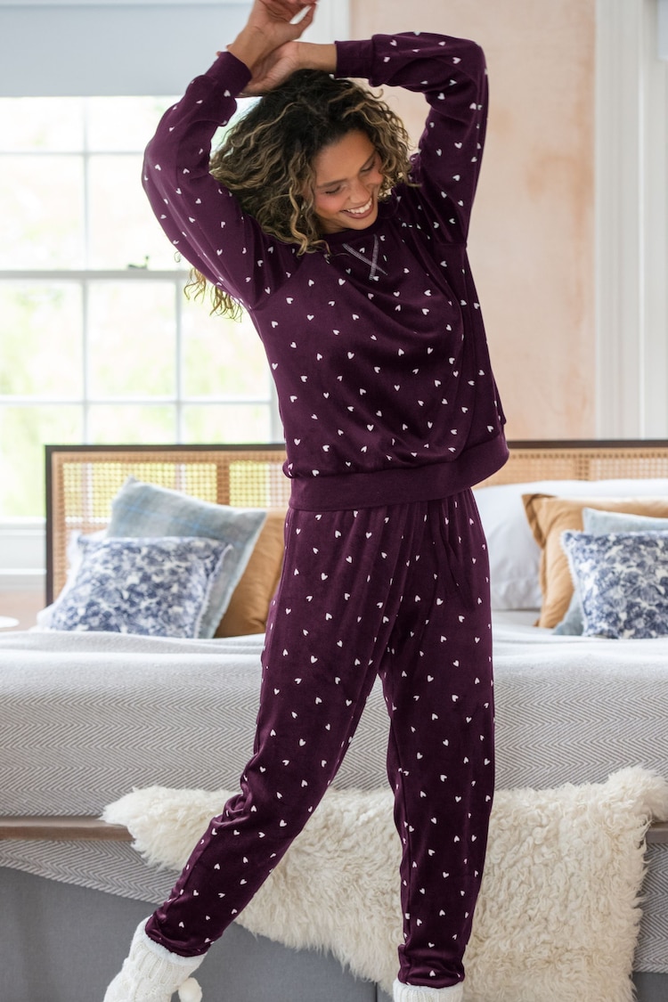 Pour Moi Red Cosy Fleece Sweatshirt and Jogger Pyjama Set - Image 2 of 4