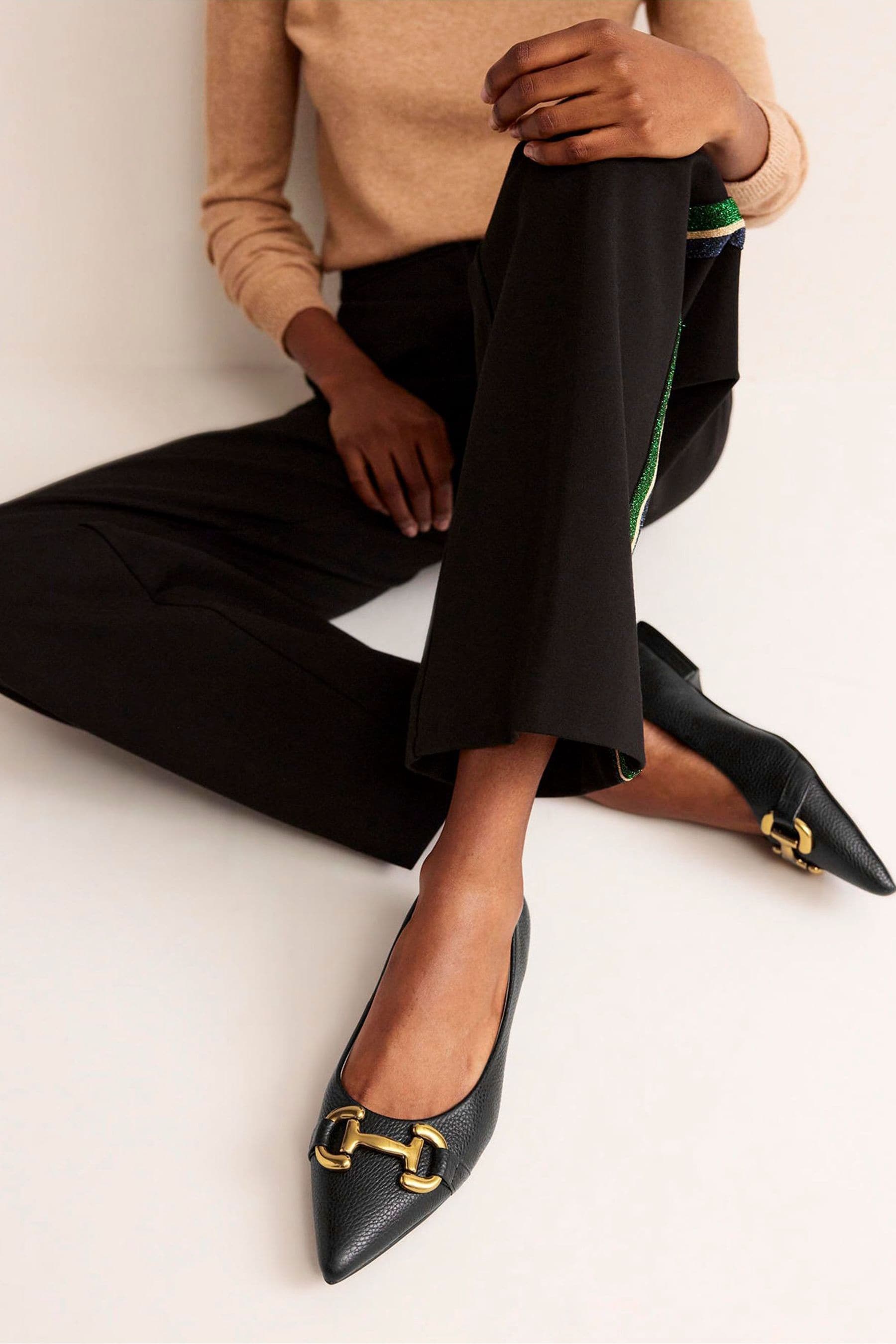 Buy Boden Black Iris Snaffle Ballet Flat Shoes from Next Luxembourg