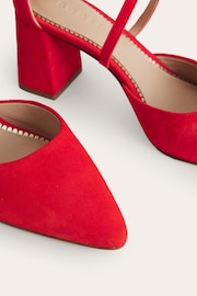 Boden Red Strap Block Heel Point Courts - Image 3 of 4