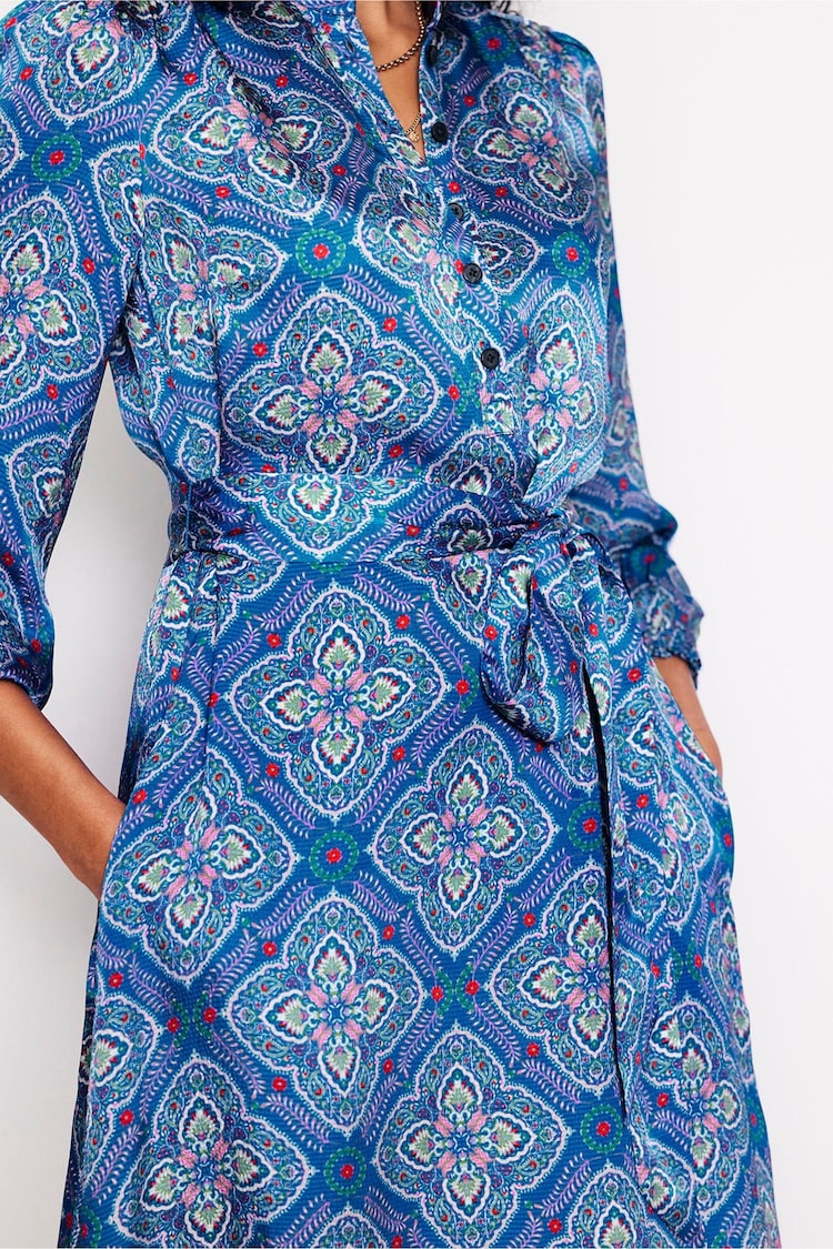 Boden Blue Jasmine Satin Midi Dress - Image 2 of 5