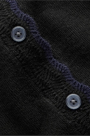 Boden Black Merino Scalloped Cardigan - Image 6 of 6