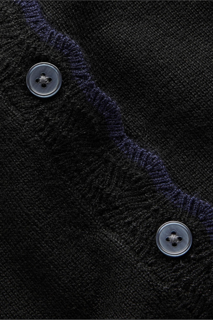 Boden Black Merino Scalloped Cardigan - Image 6 of 6