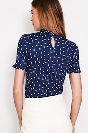 Boden Blue Supersoft Frill Detail T-Shirt - Image 3 of 5