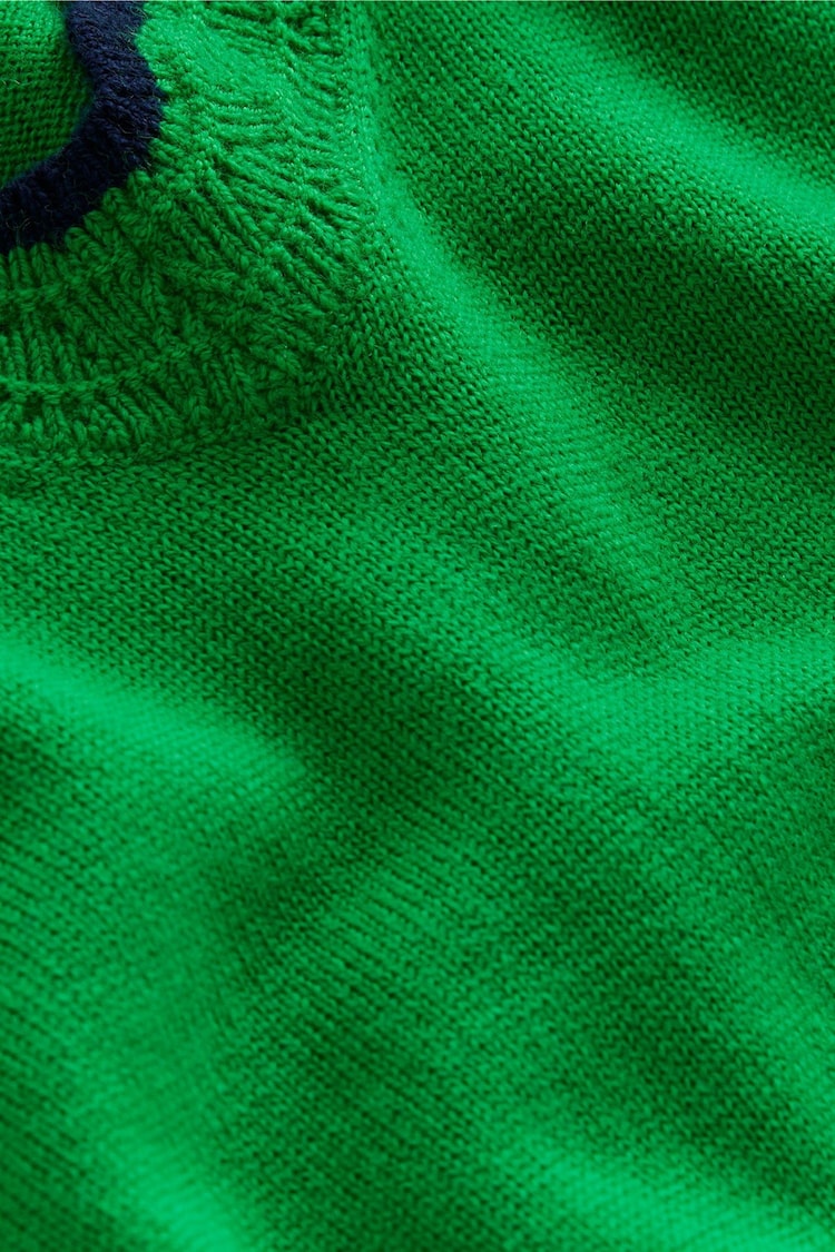 Boden Green Merino Scallop V-Neck Jumper - Image 5 of 5