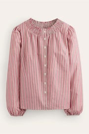 Boden Red Mae Cotton Smocked Blouse - Image 5 of 5