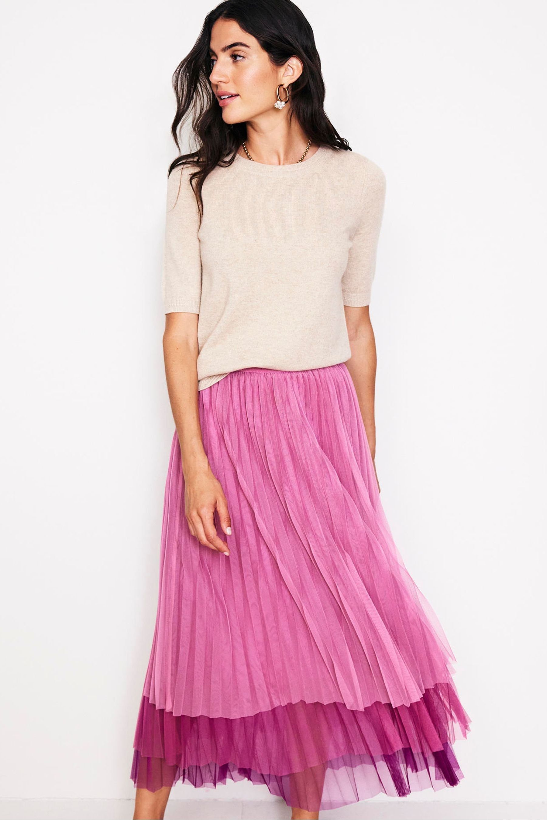 Buy Boden Red Tulle Tiered Maxi Skirt from Next Luxembourg