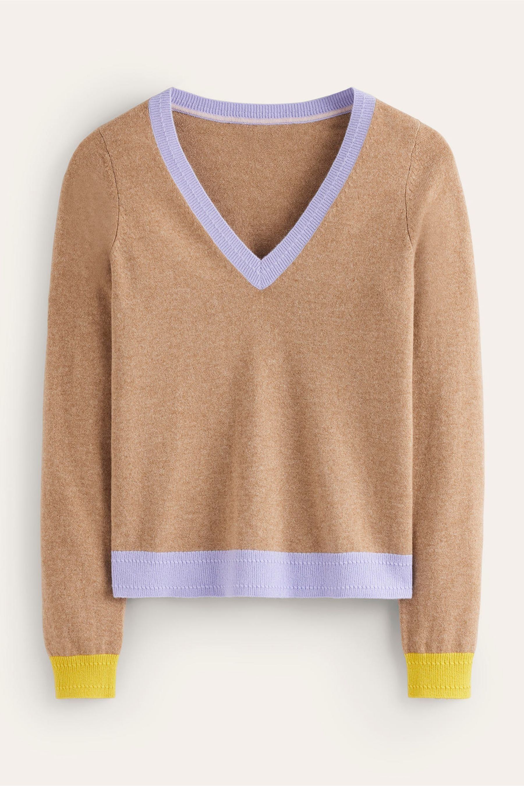 Buy Boden Brown Eva Cashmere V Neck Jumper from Next Luxembourg