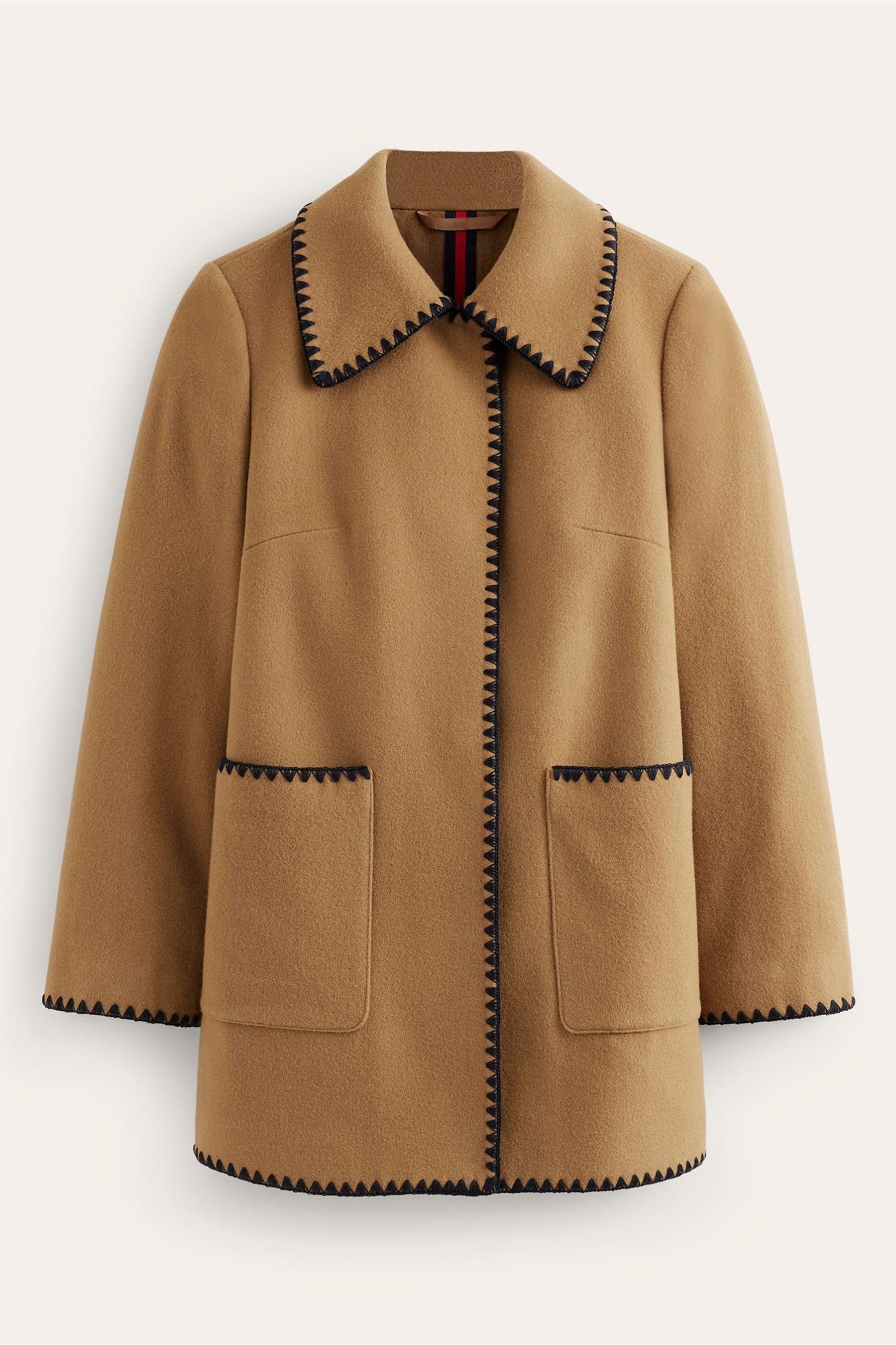 Buy Boden Brown Blanket Stitch Car Coat from Next Luxembourg