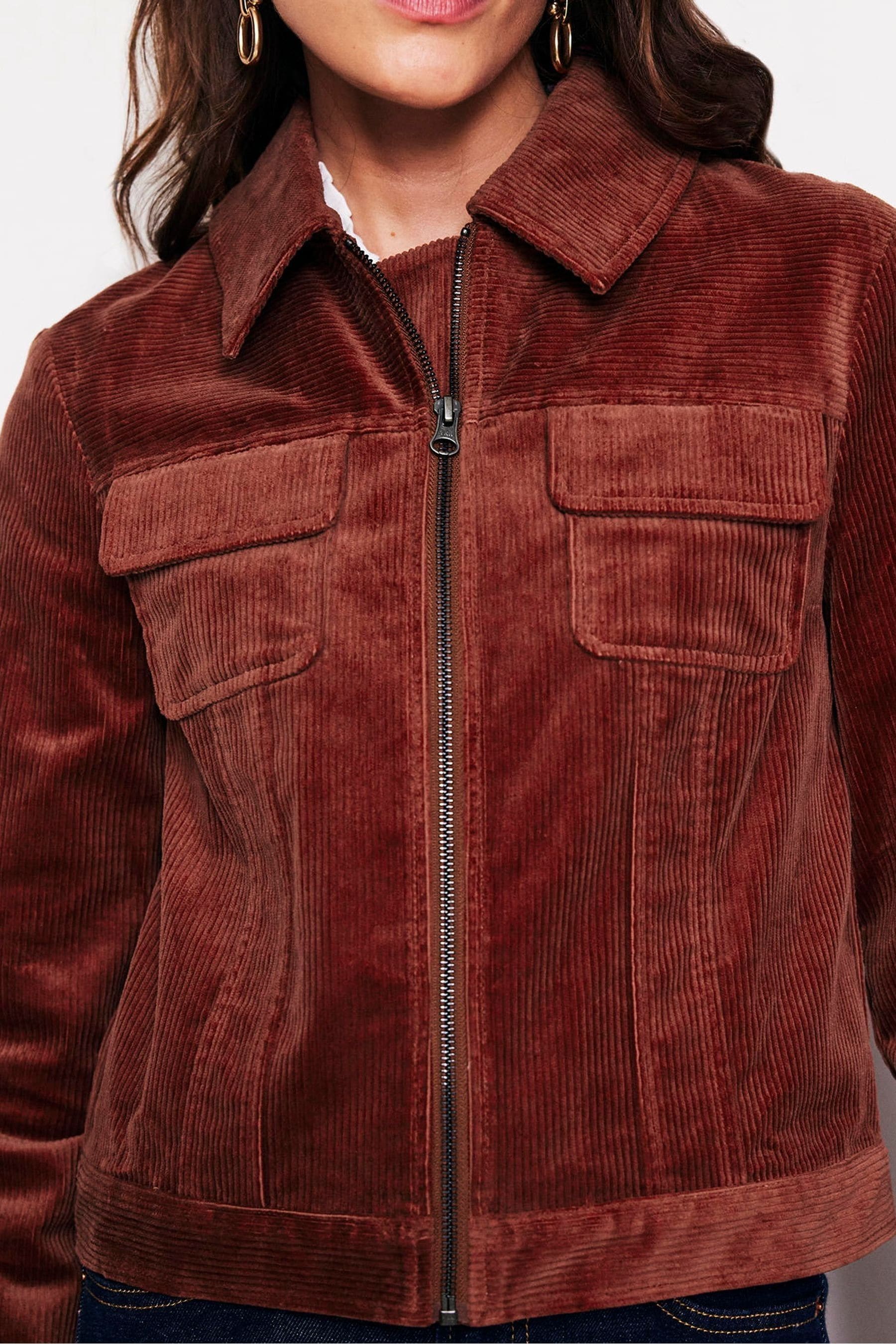Buy Boden Red Cord Zip Through Jacket from Next Luxembourg