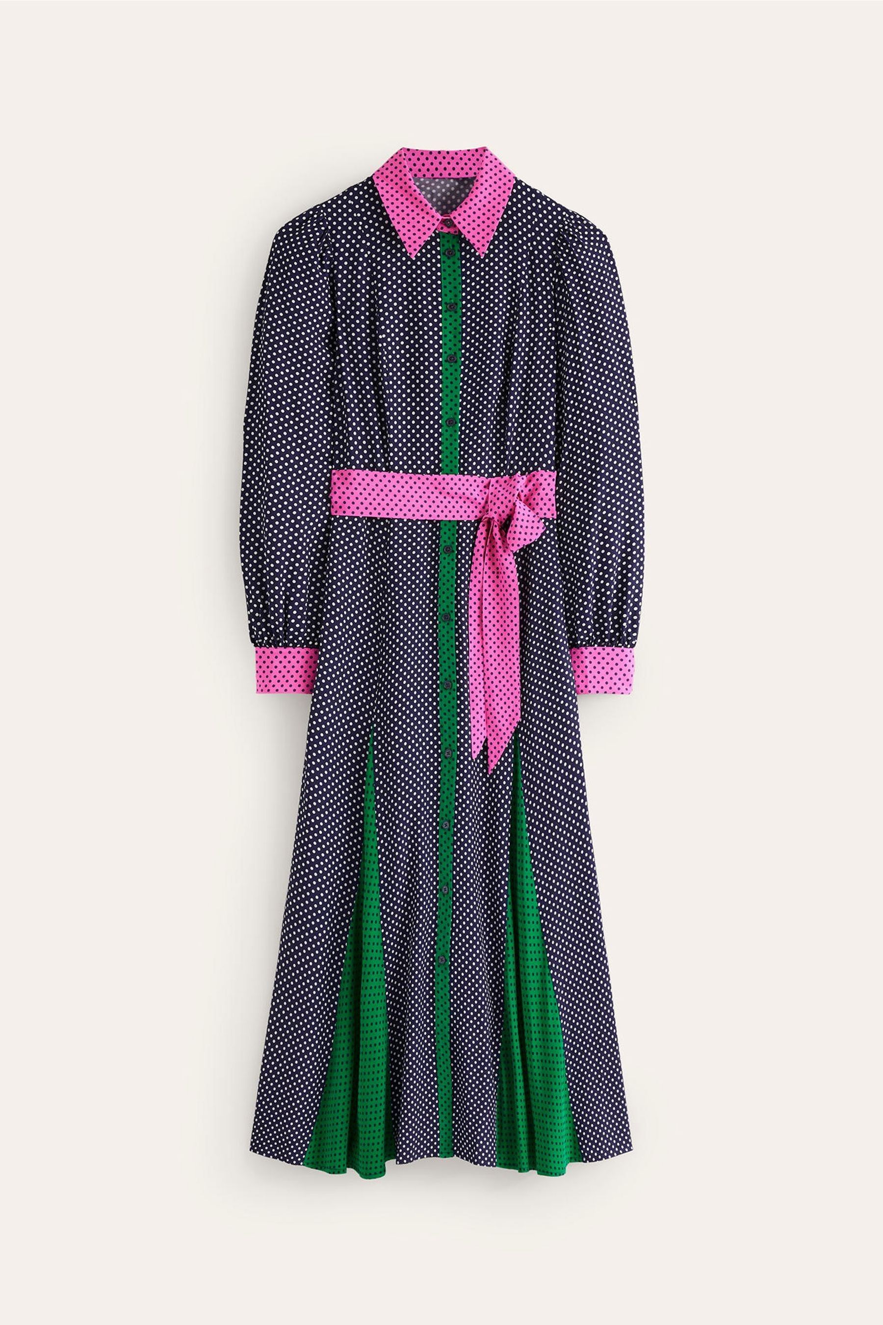 Buy Boden Blue Martha Godet Maxi Shirt Dress from Next Luxembourg