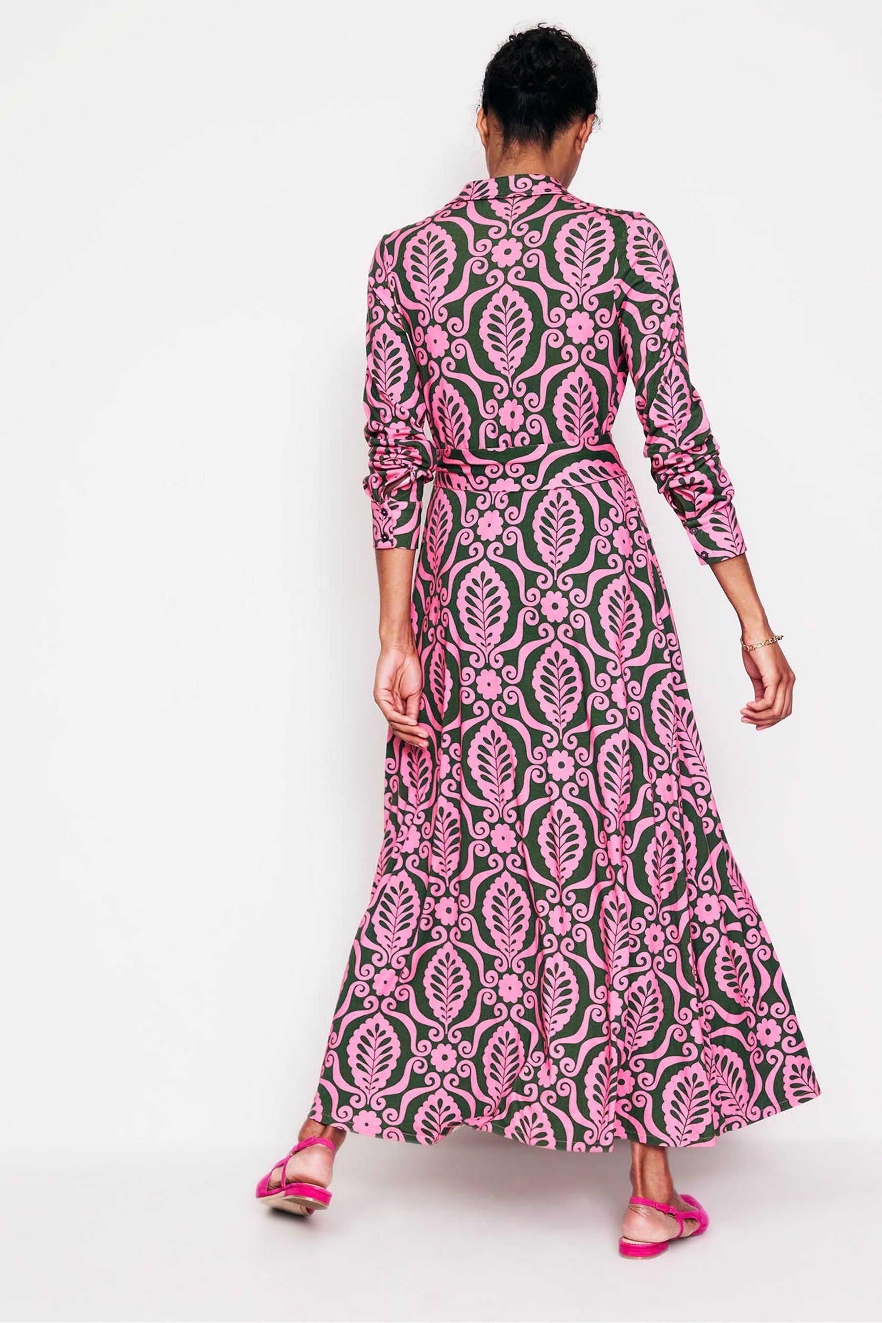 Buy Boden Pink Marcia Jersey Midi Shirt Dress from Next Luxembourg