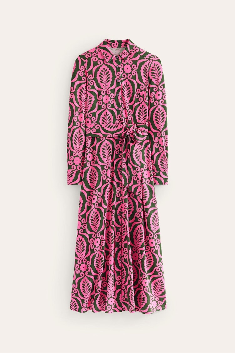 Boden Pink Marcia Jersey Midi Shirt Dress - Image 4 of 4