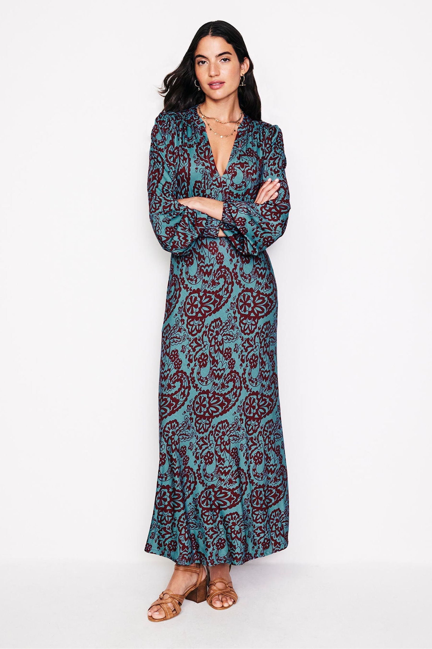 Buy Boden Blue Ivy Smocked Midi Dress from Next Luxembourg