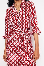 Boden Red Laura Jersey Midi Shirt Dress - Image 2 of 5