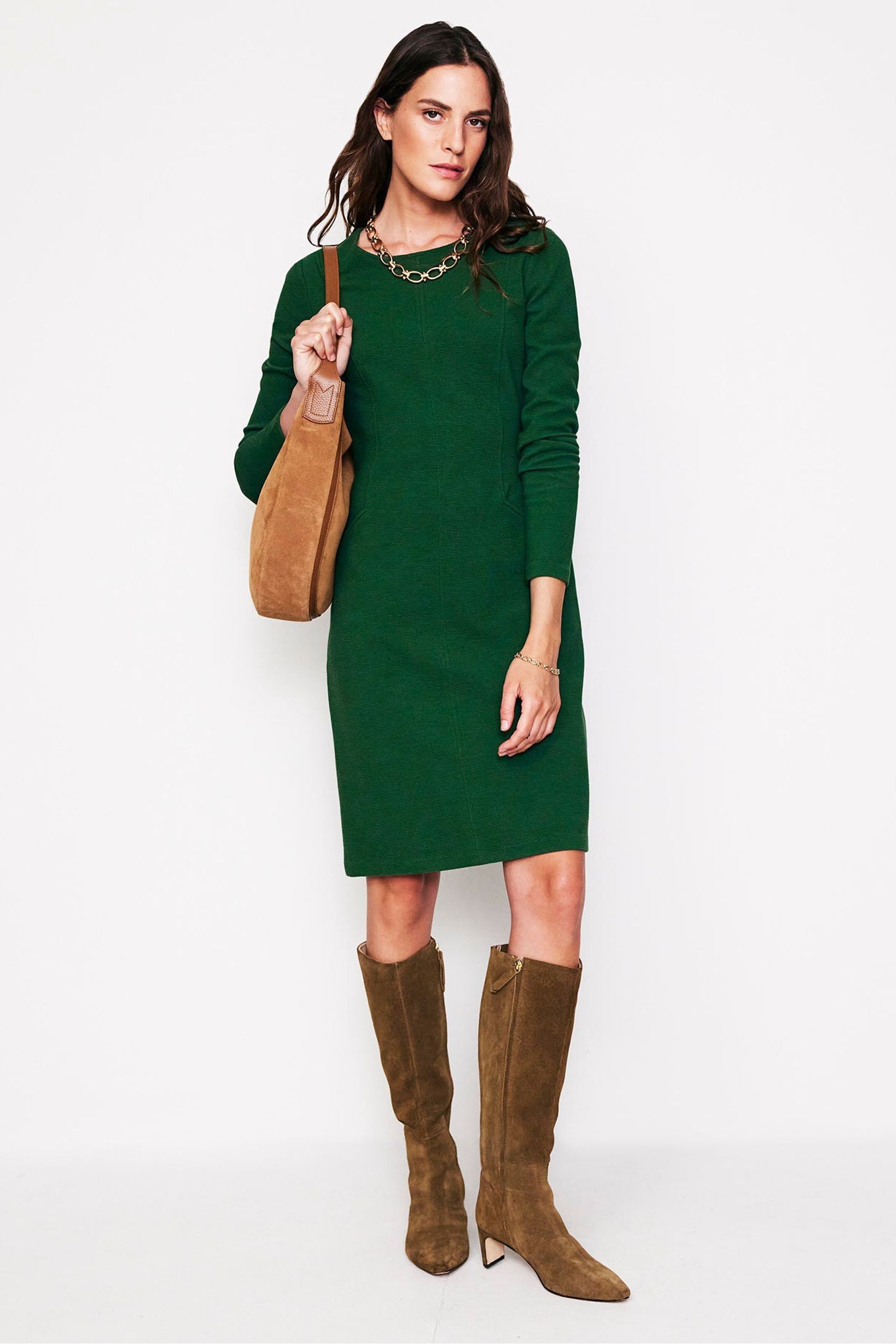Buy Boden Green Ellen Ottoman Dress from Next Luxembourg