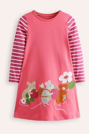 Boden Pink Elsie Big Appliqué Dress - Image 1 of 3