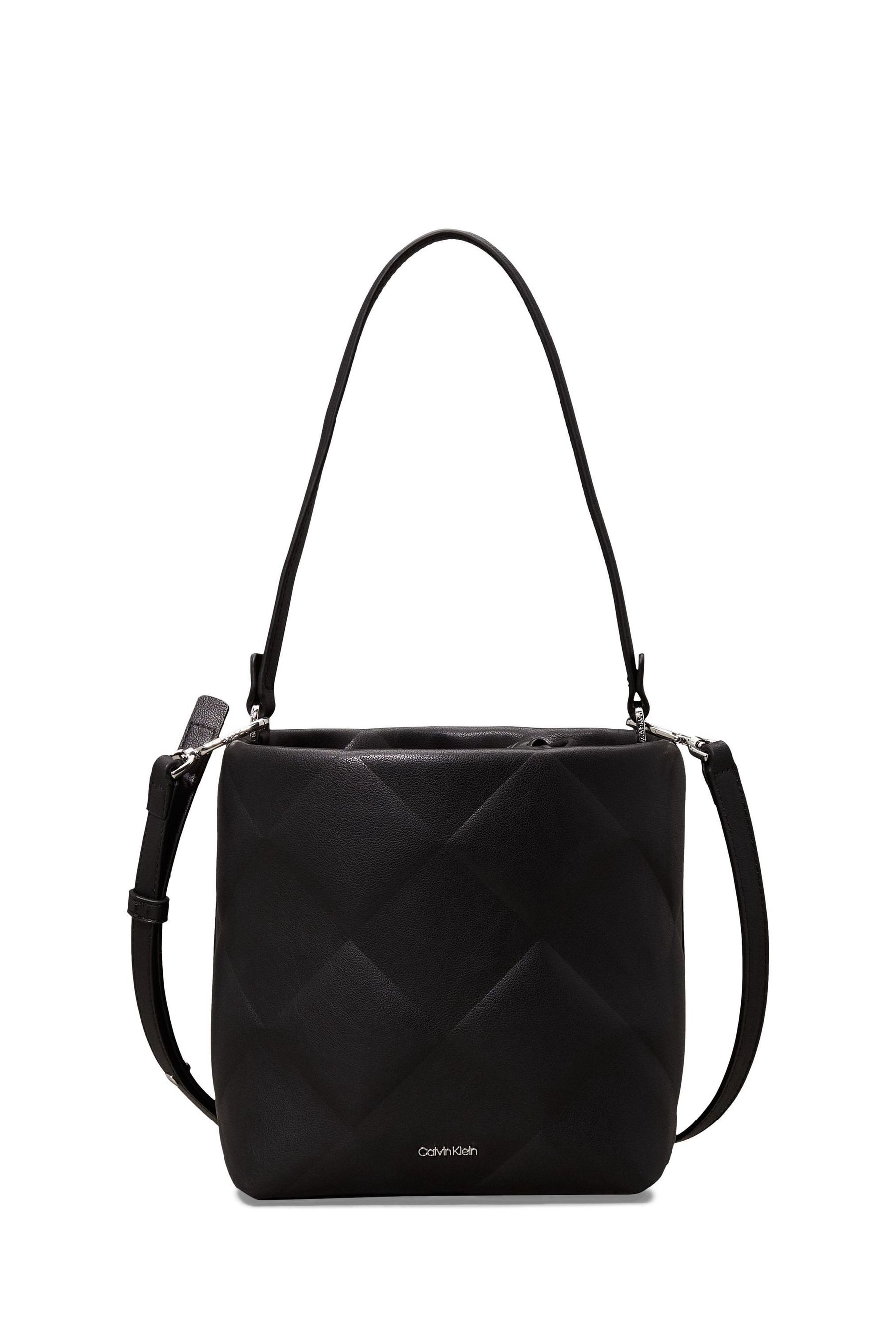 Calvin Klein Black Diamond Quilt Bucket Bag