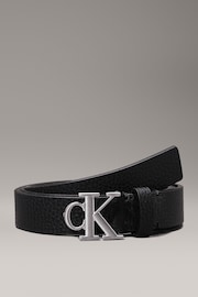 Calvin Klein Black Plaque Leather Belt - Image 1 of 2