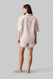 Calvin Klein Pink Short Sleeved Button Down And Shorts Set - Image 2 of 5