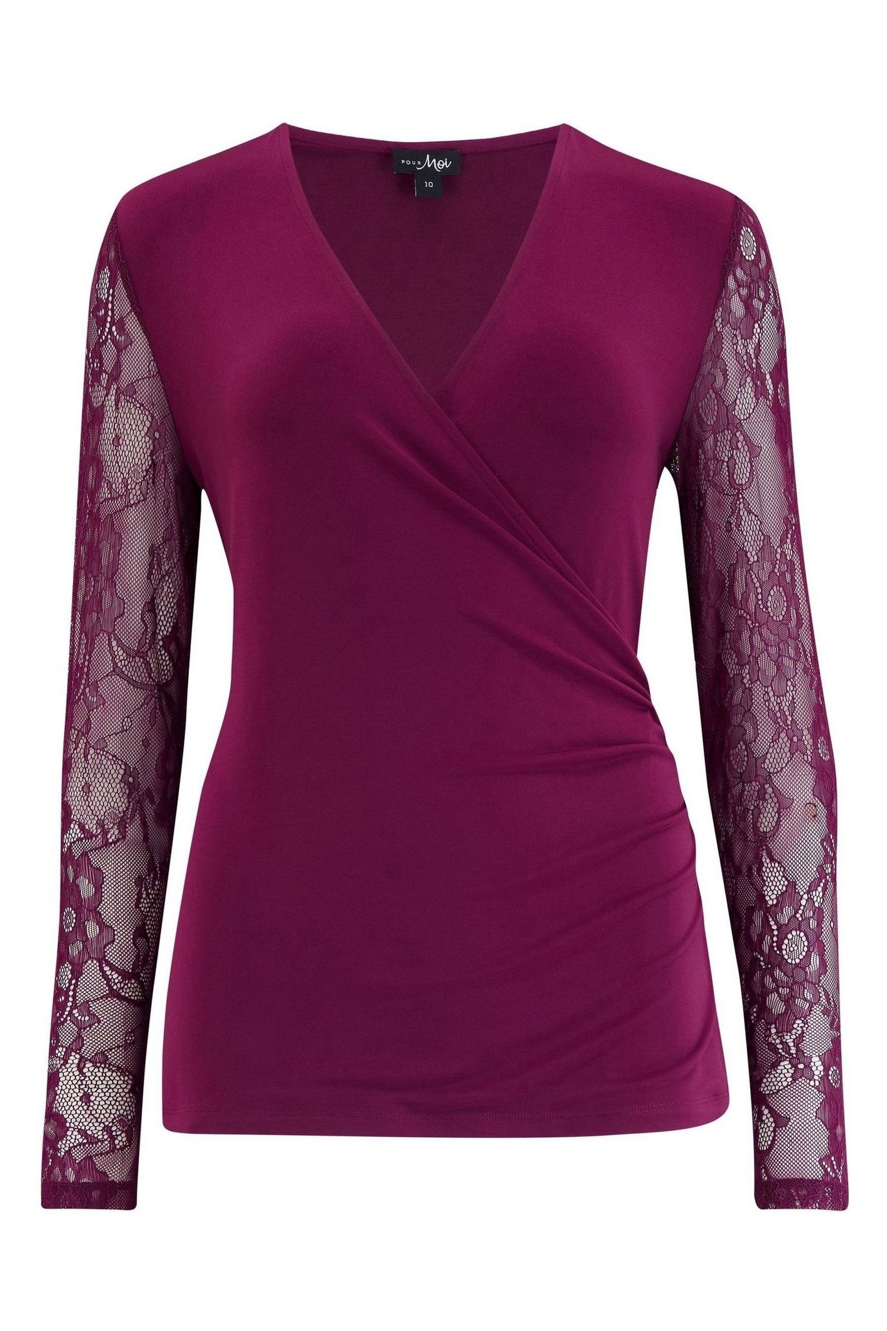 Purple lace long sleeve top clearance