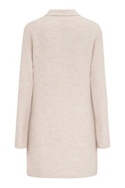 Pour Moi Cream Frankie Quarter Zip Chunky Knit Dress - Image 4 of 4