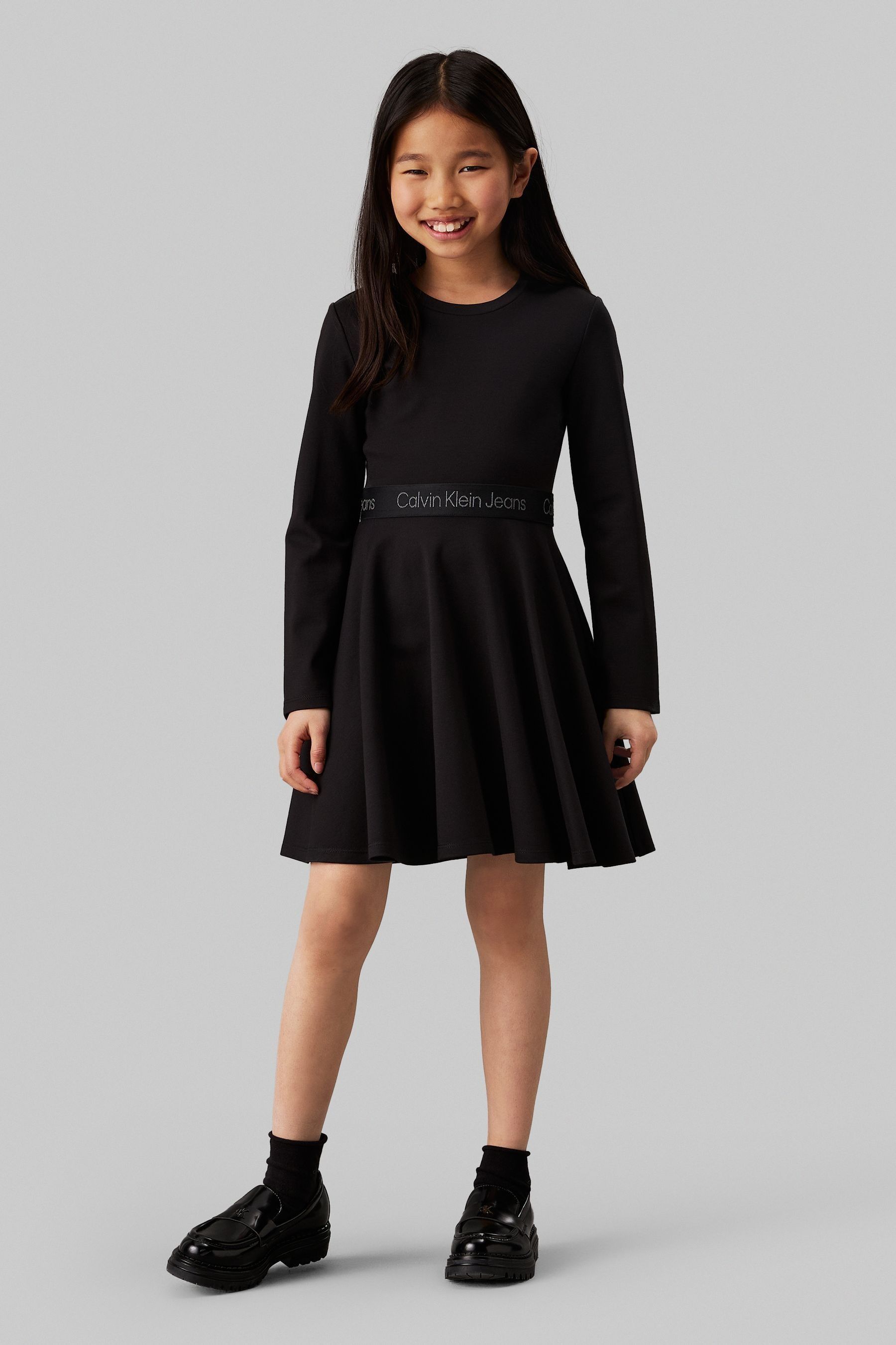 Calvin klein black long sleeve dress 2025