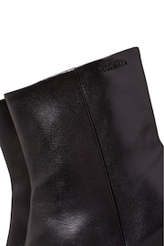 Calvin Klein Black Leather Ankle Boots - Image 7 of 7