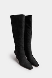 Long Tall Sally Black Knee Micro Kitten Boots - Image 3 of 5