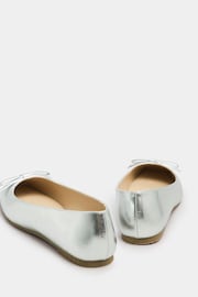 Long Tall Sally Silver Ballet Bow Square Toe Pumps - Image 4 of 5