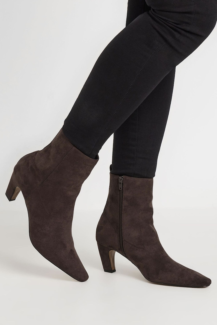 Long Tall Sally Black Mid Heel Ankle Boots - Image 1 of 5