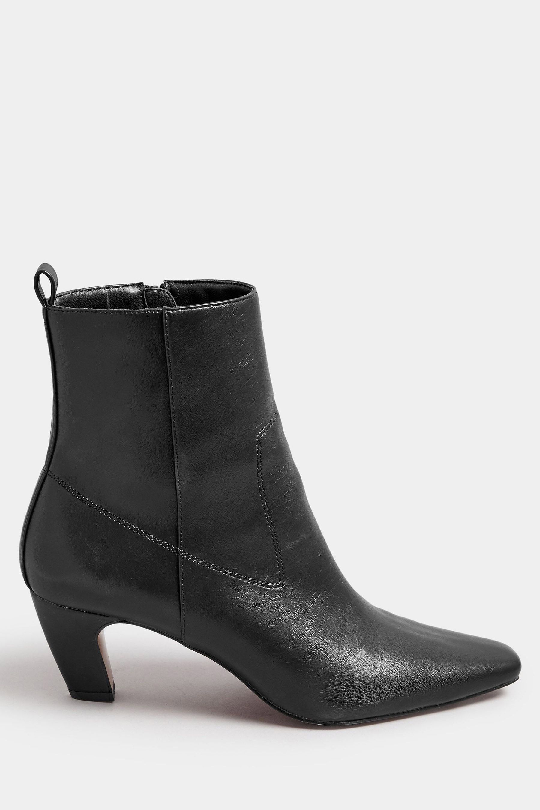 Black mid heel shoe boots hotsell